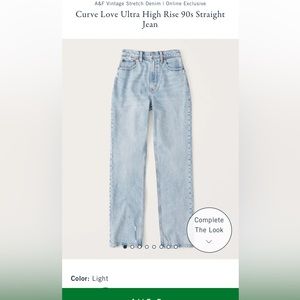 Abercrombie Curve Love Ultra High Rise 90s Straight Jean - Size 25L